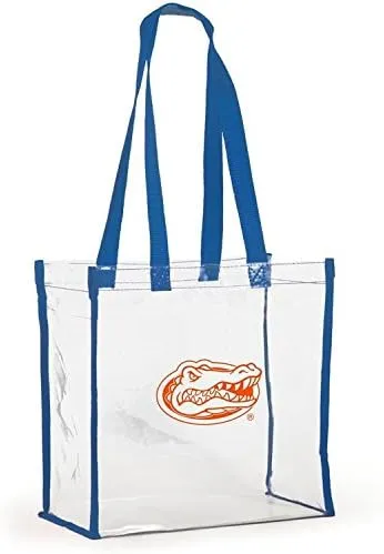 Open Top Stadium Tote, Clear with Long Handles for Florida Gators Fans.