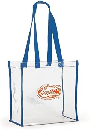 Open Top Stadium Tote, Clear with Long Handles for Florida Gators Fans.