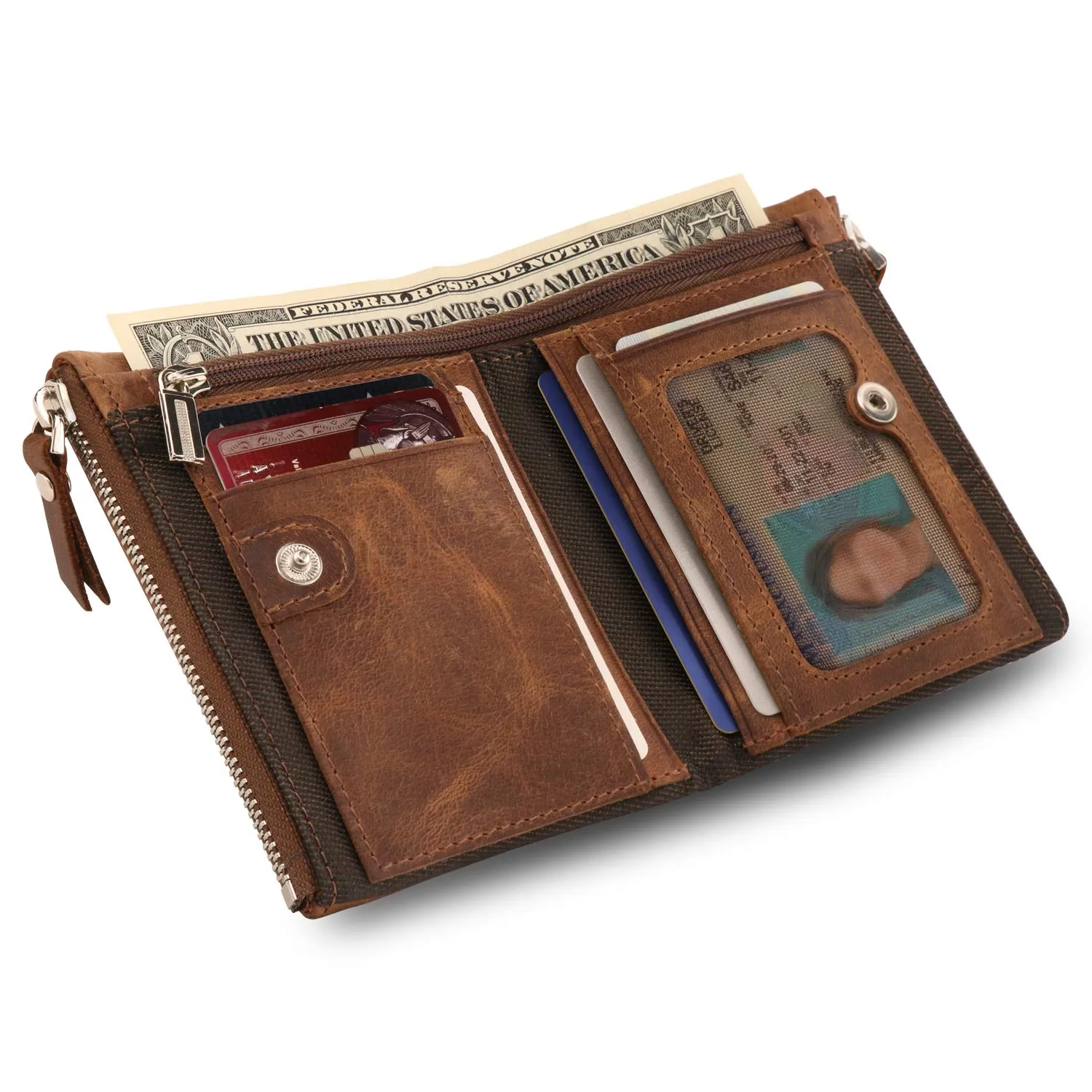 Otto Angelino Genuine Leather Multipurpose Bifold Wallet - RFID Blocking - Unisex