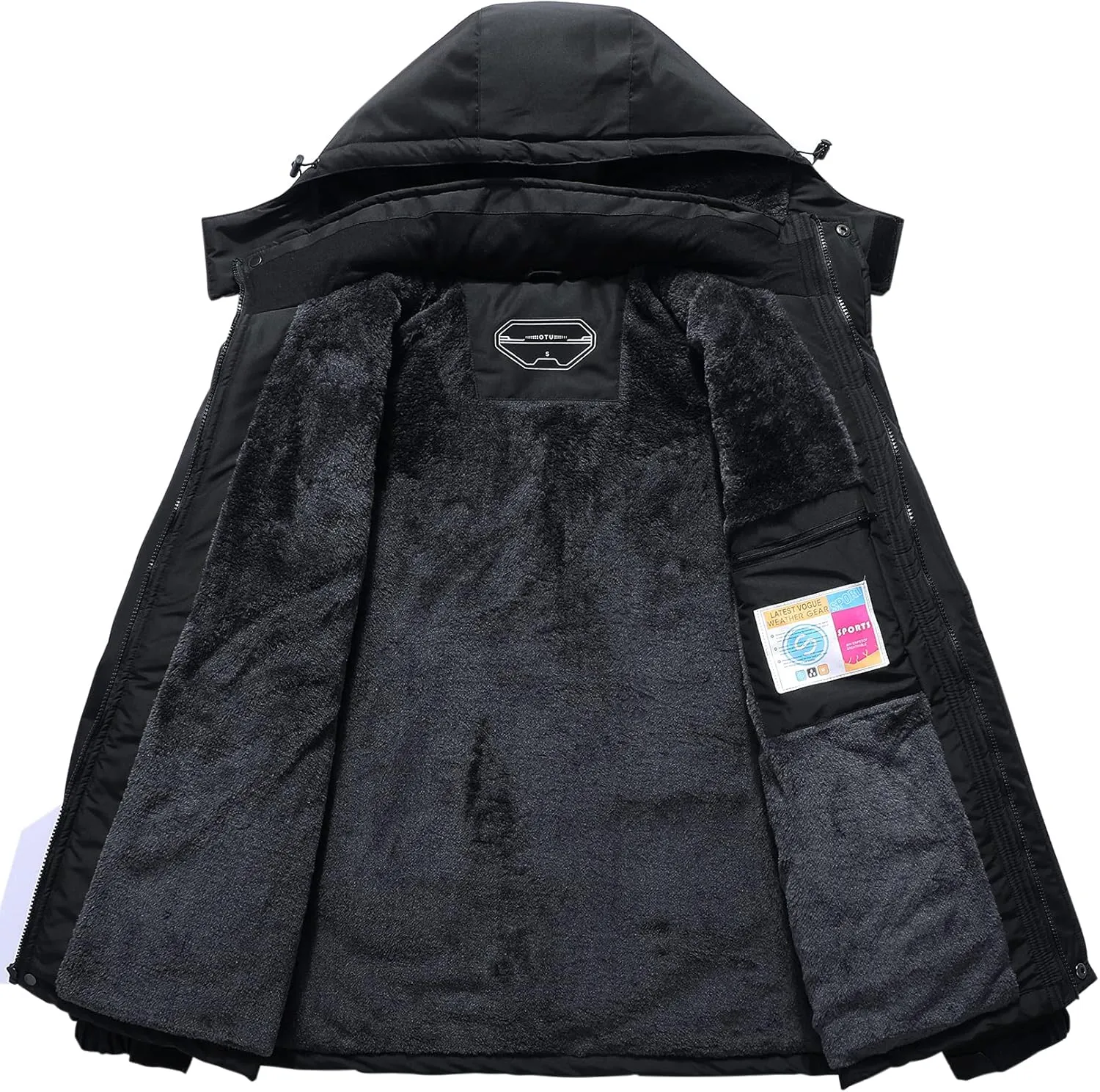 OTU Men's Waterproof Ski Jacket Snowboarding Windbreaker Warm Winter Hooded Mountain Snow Coat