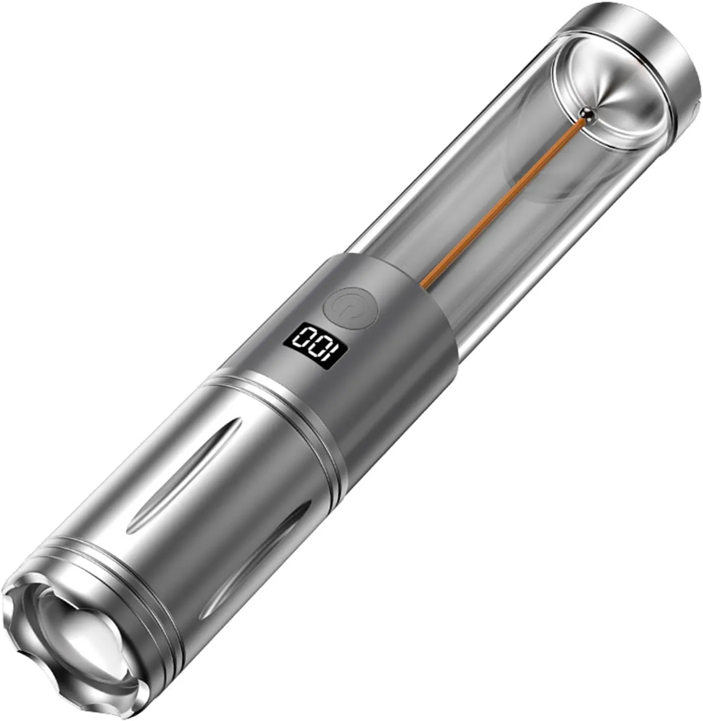 Outdoor Camping Flashlight, with Digital Display Waterproof & 3 Modes Adjustable Zoomable High Lumens Super Bright, Rechargeable Portable Hiking Handheld Flash Lamp for Outdoor Camping
