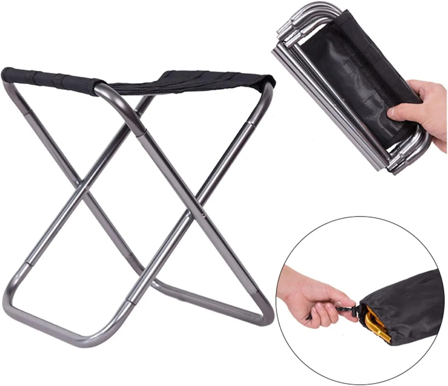 Outdoor FoldingUltra Light Weight Portable Fold Aluminum Chair Stool Seat Fishing Camping Foldable