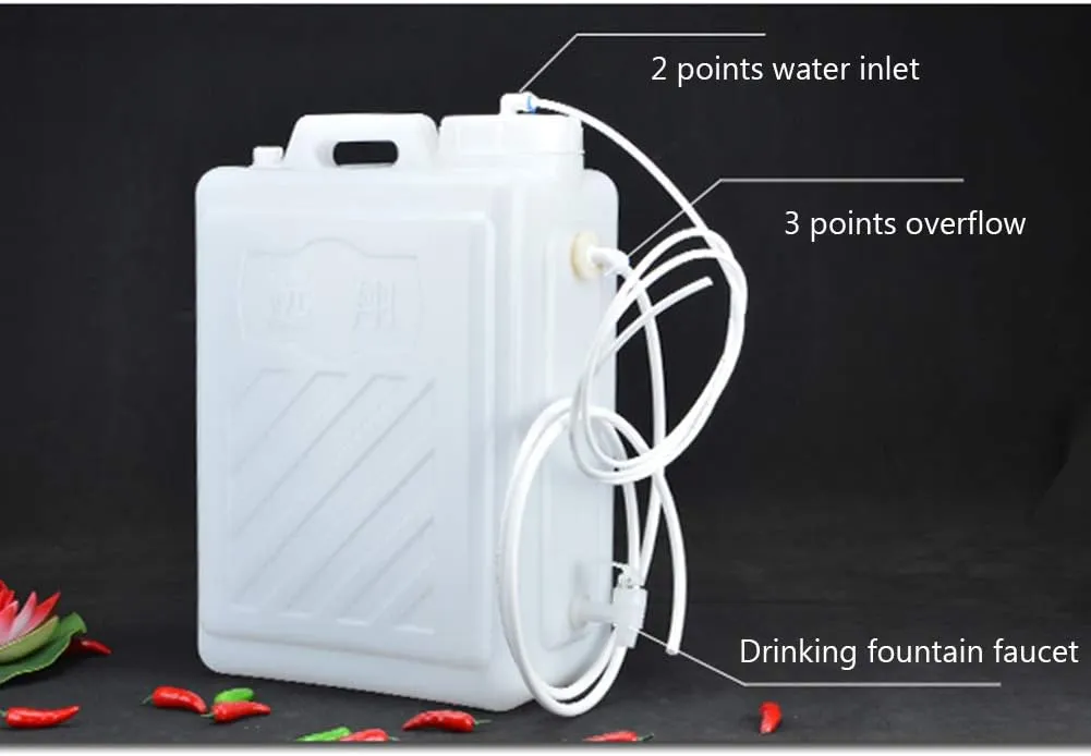 Outdoor Household Water Purification Bucket, Large-Capacity Storage Layer Water Purification Food-Grade Large Plastic Bucket with Lid Valve Outdoor Camper Water Tank,50L