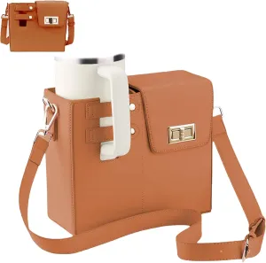 Outdoor Portable Crossbody Water Cup Storage Bag, Water Bottle Carrier Bag with Storage Pocket for Women