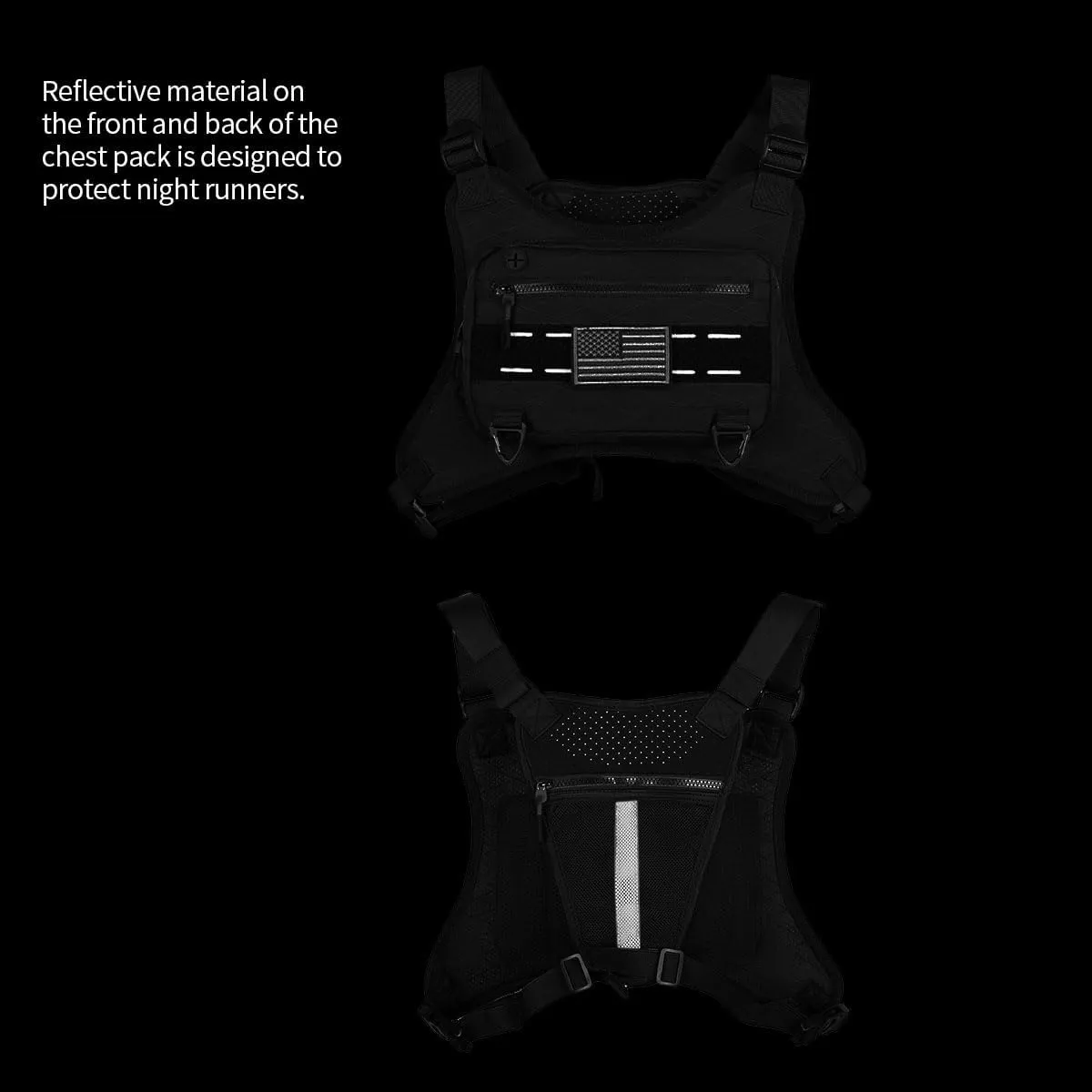 Outdoor Sports Chest Bag for Men and Women, Tactical Vest For Running, Hiking, Cycling, EDC Travel Chest Pack Rig, Water Resistant Lightweight Front Running Vest Bag With Extra Storage