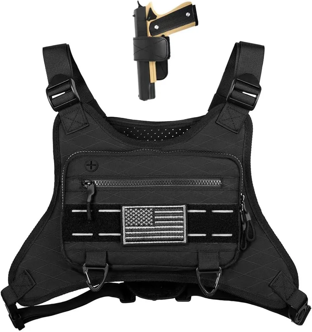 Outdoor Sports Chest Bag for Men and Women, Tactical Vest For Running, Hiking, Cycling, EDC Travel Chest Pack Rig, Water Resistant Lightweight Front Running Vest Bag With Extra Storage