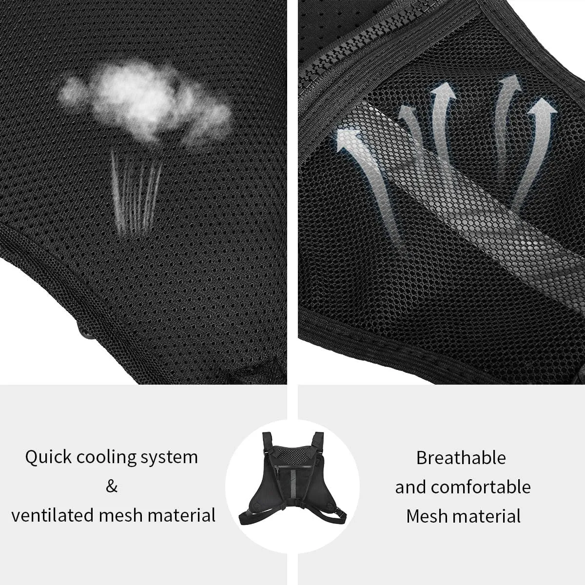 Outdoor Sports Chest Bag for Men and Women, Tactical Vest For Running, Hiking, Cycling, EDC Travel Chest Pack Rig, Water Resistant Lightweight Front Running Vest Bag With Extra Storage