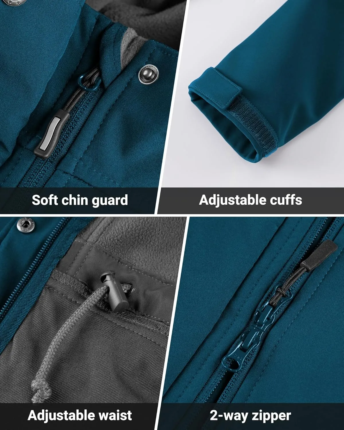 Outdoor Ventures Women's Lightweight Waterproof Fleece Lined Hooded Softshell Rain Jacket, Warm Windbreaker Long Coat