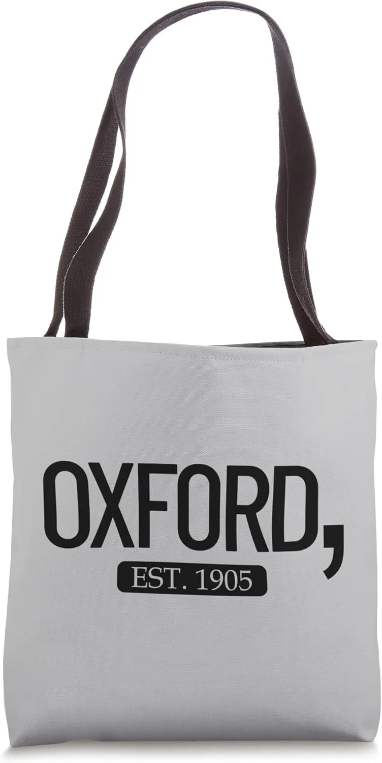 Oxford Comma Est. 1905 English Grammar Oxford Comma Tote Bag