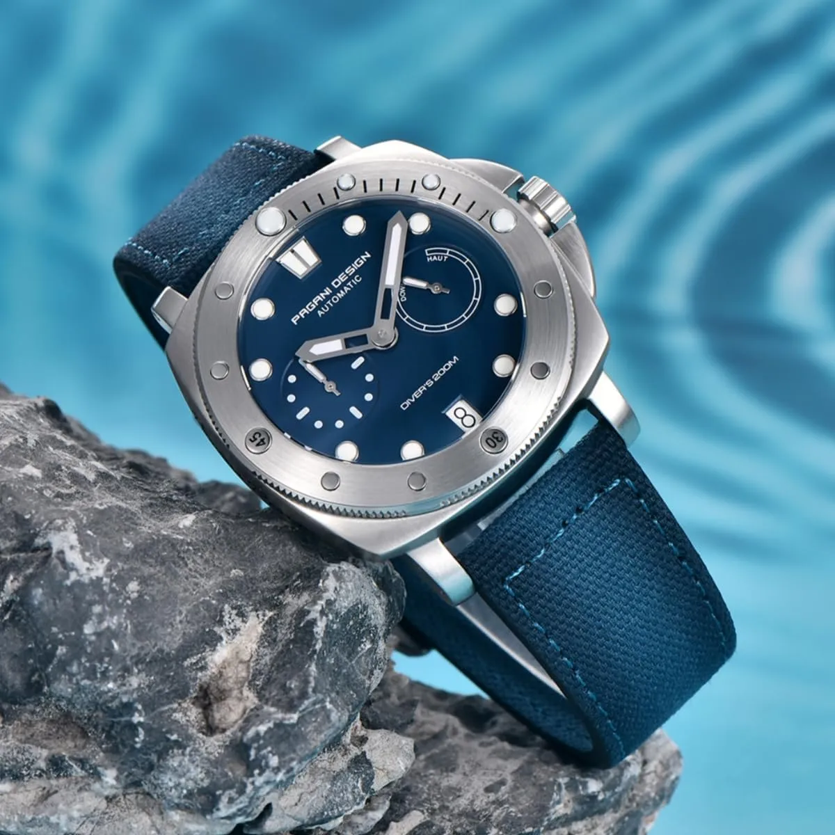 Pagani Design Men's Automatic Mechanical Watch Sports Diving Waterproof Nylon Band Men's Watch Automatic Calendar Sapphire Glass Watch