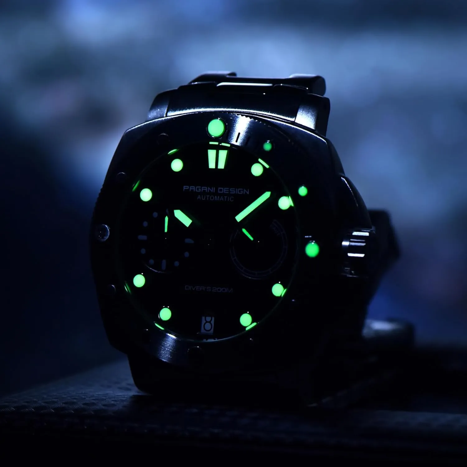 Pagani Design Men's Automatic Mechanical Watch Sports Diving Waterproof Nylon Band Men's Watch Automatic Calendar Sapphire Glass Watch
