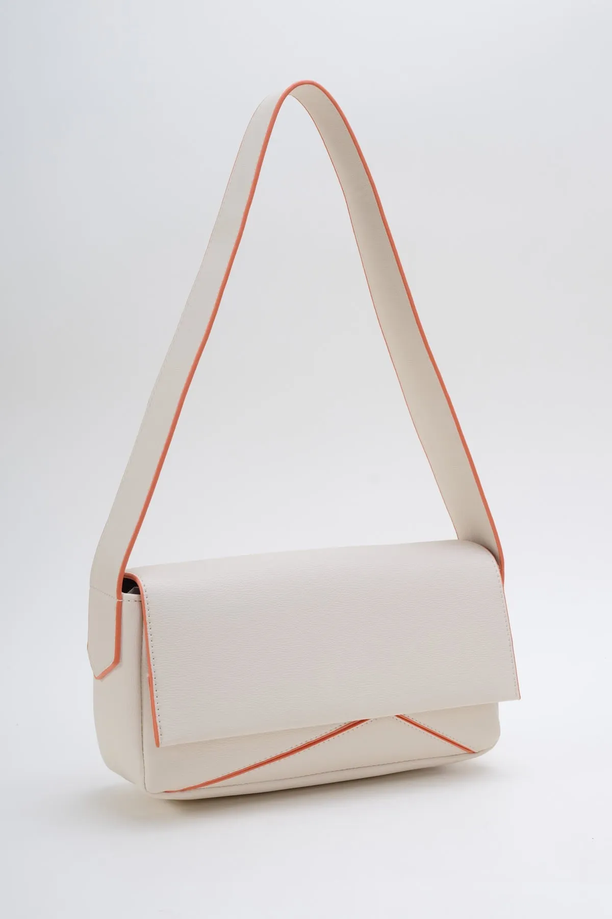 Paneled Shoulder Bag in Cream