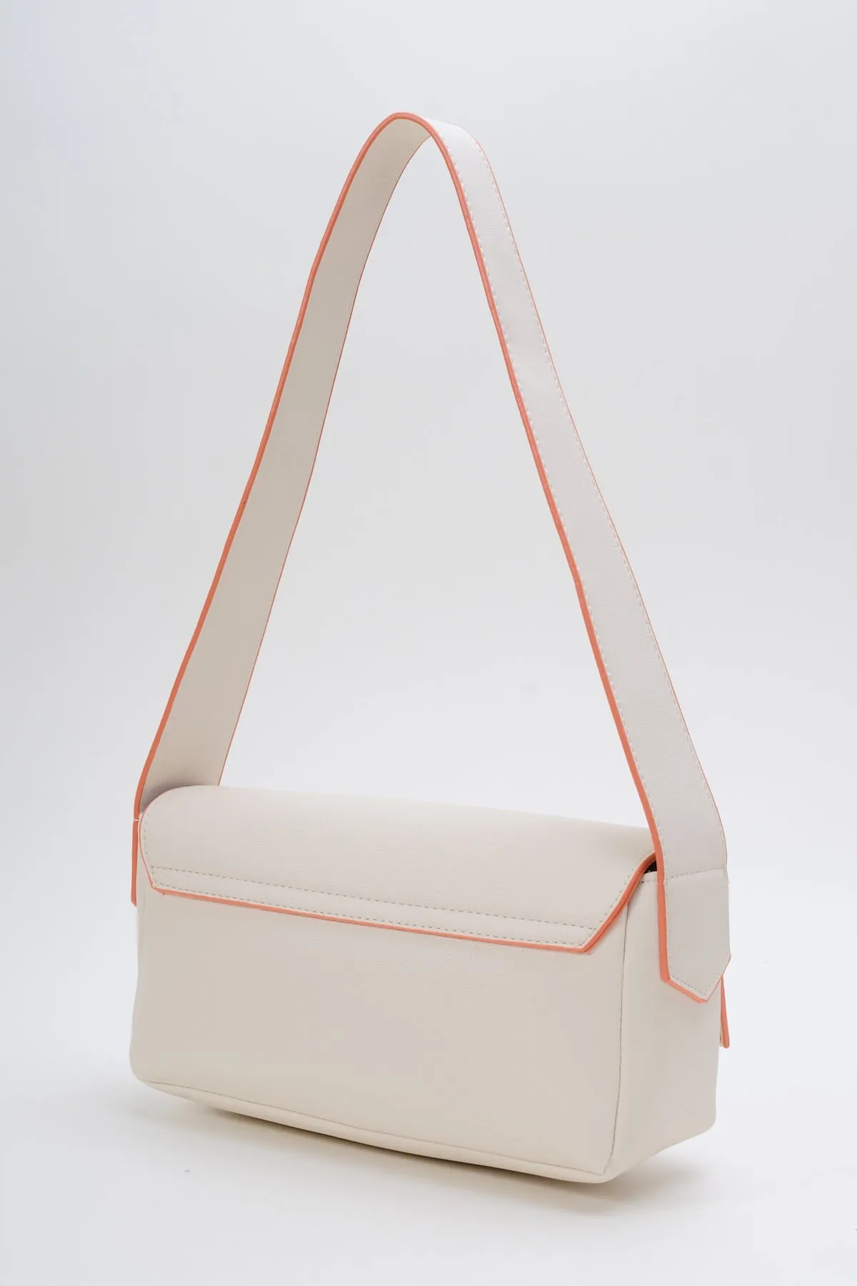 Paneled Shoulder Bag in Cream