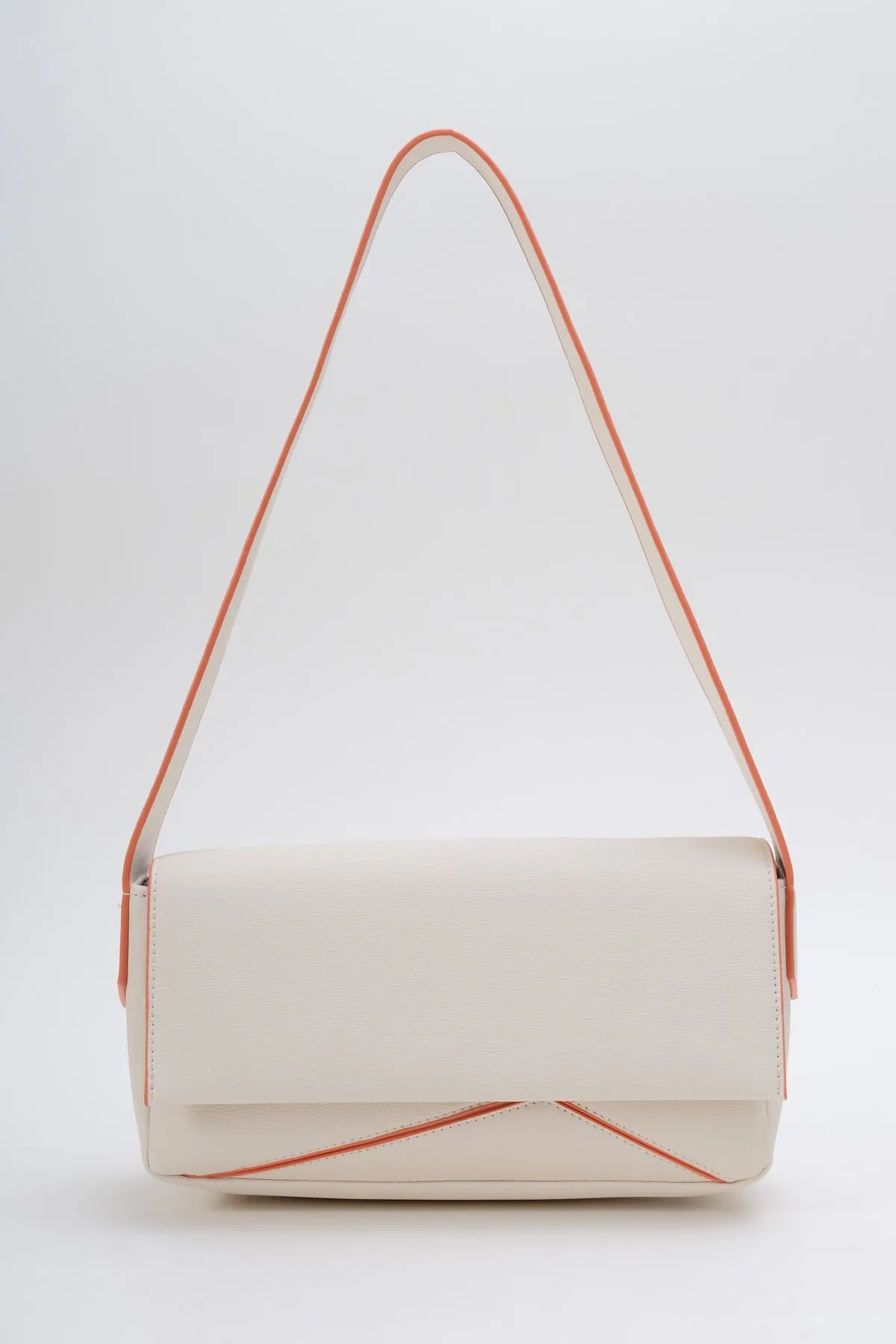 Paneled Shoulder Bag in Cream