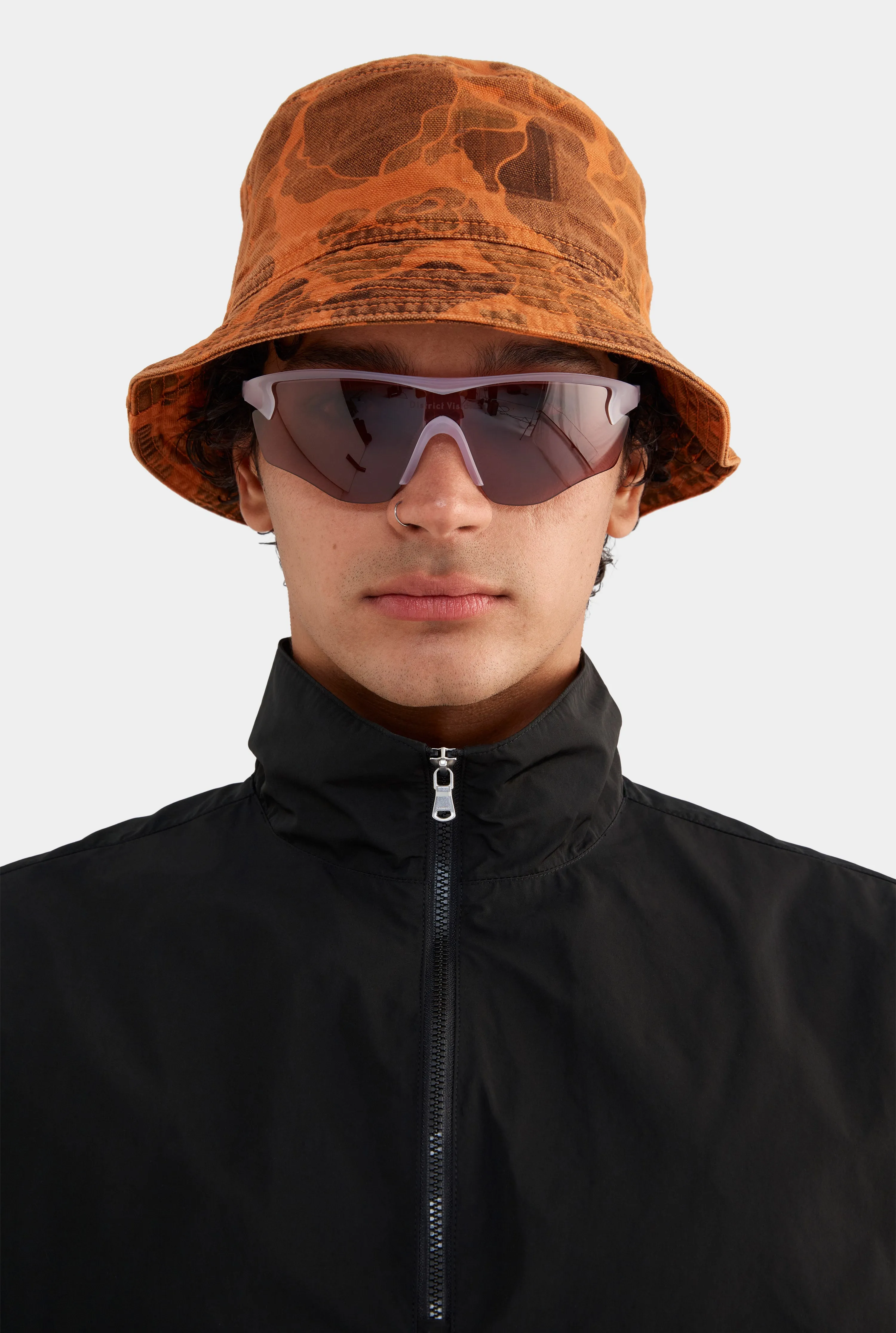 Panelled Nylon Quarter Zip - Black