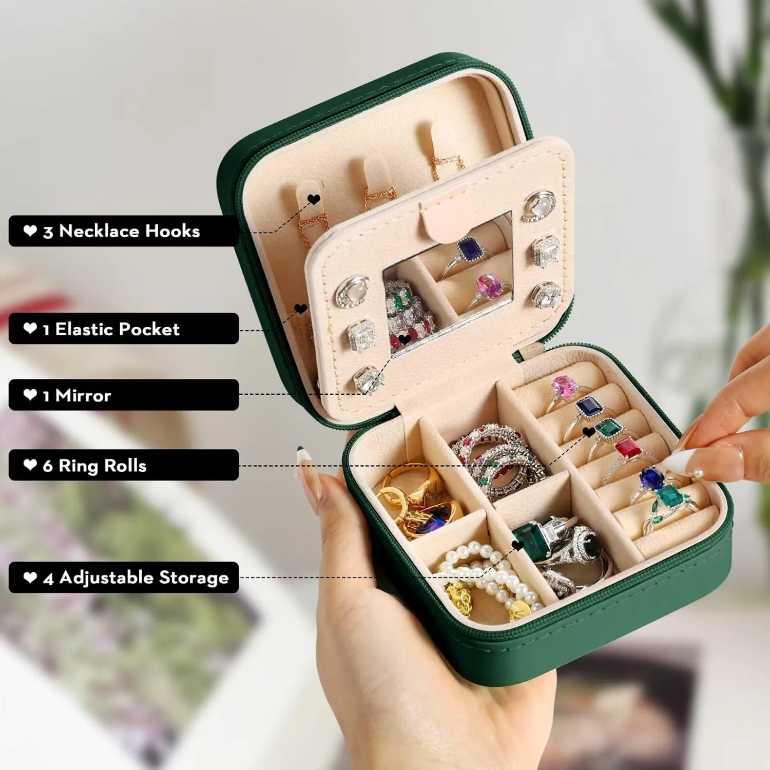 Parima Gifts for Women - Women Gifts Idea, Personalized Birthday Gifts, Travel Jewelry Case Organizer Initial Small Jewelry Box, Woman selfcare gifts - Letter A, Pink