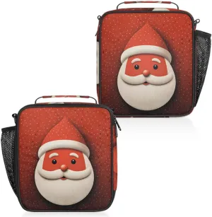 Patient Santa Claus Lunch Bags for Women Men Insulated Lunch Box Lunchbox Cooler Tote Bag Shoulder Strap Reusable Lunchbag for Work Travel Picnic