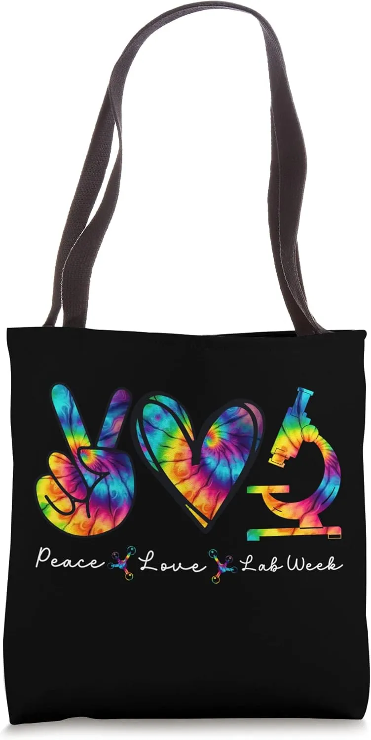 Peace Love Lab Week Medical Laboratory 2025 Teacher Student Tote Bag