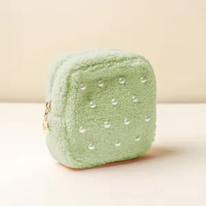 Pearl Sage Square Teddy Pouch