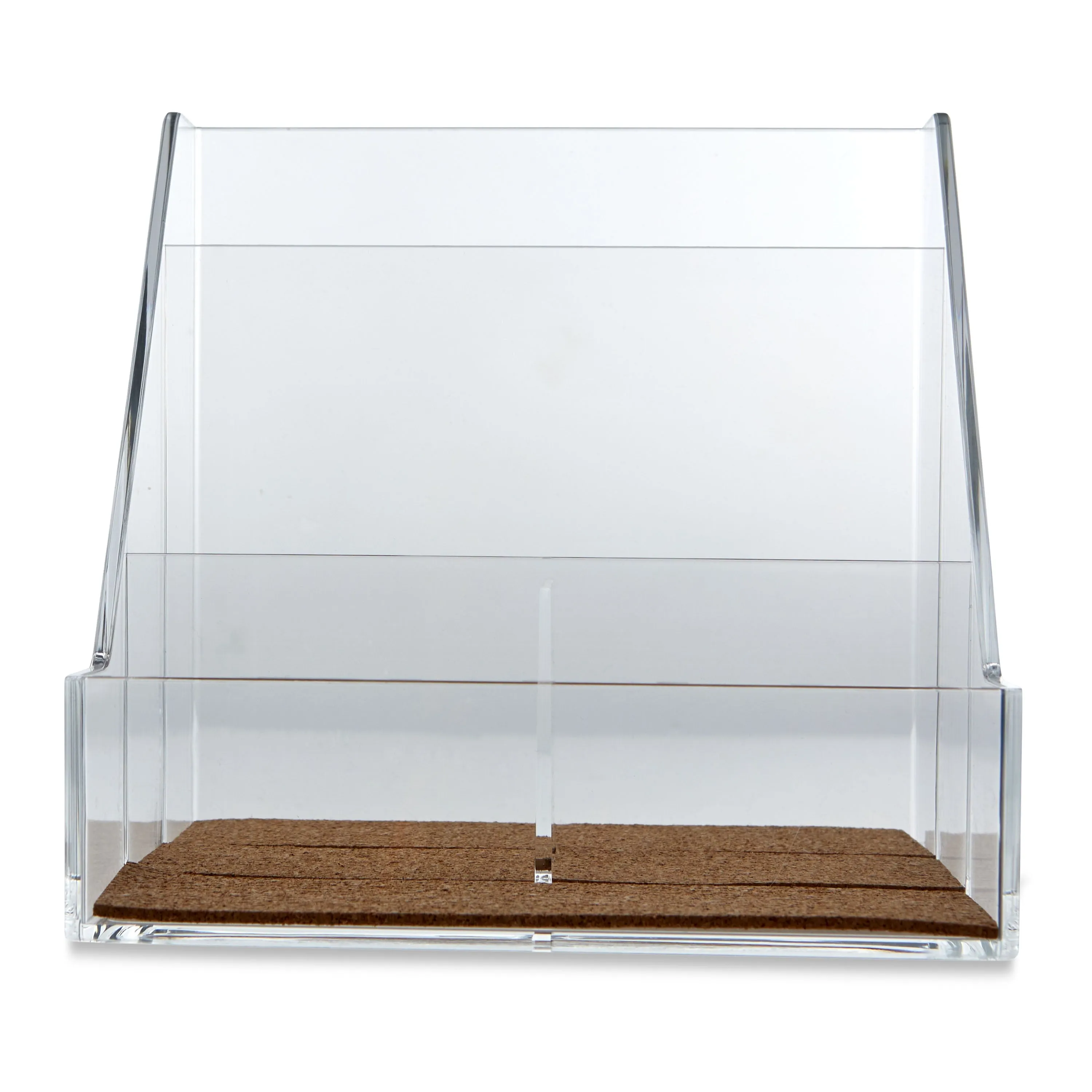 Pen Gear Acrylic Cork Desktop Org with 4 Grids, Clear, 1 Pack
