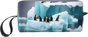 Penguins On The Iceberg print Travel Cosmetic Bag Gifts for Women Portable Make Up Bags for Women Mother Sister