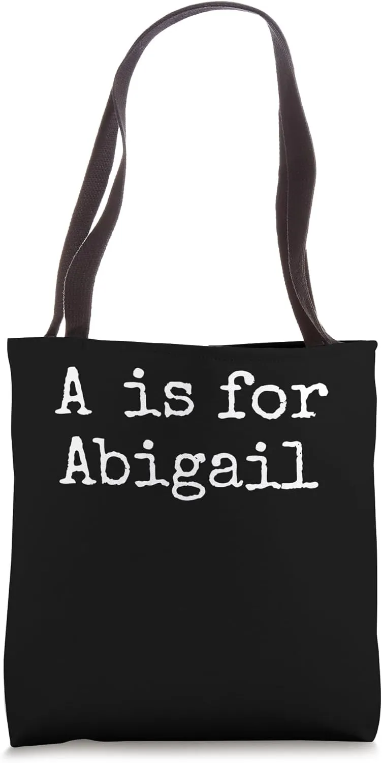 Personalized A is for Abigail Name Student Kindergarten Girl Tote Bag