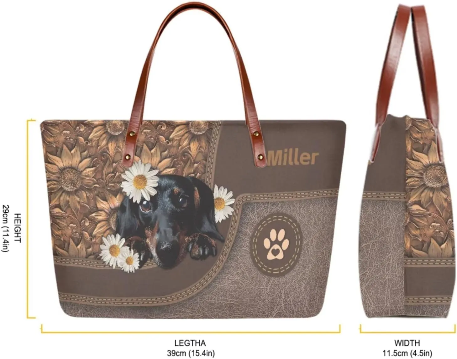 Personalized Handbag with Leather Wallet Set for Women, Custom Name Purse Set Large Top Handle Purse with Wallet