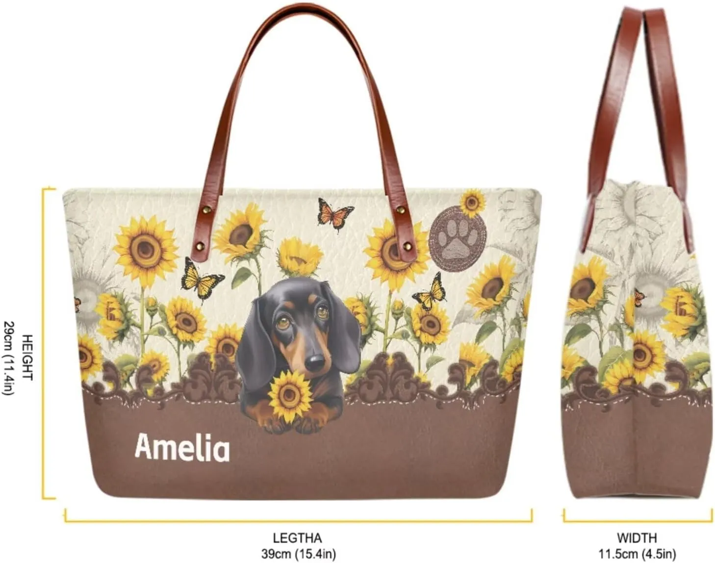 Personalized Handbag with Leather Wallet Set for Women, Custom Name Purse Set Large Top Handle Purse with Wallet