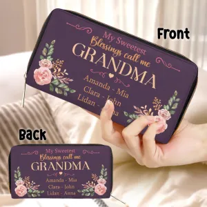 Personalized Mom/Grandma Long Wallet - Best Mother's Day Gift For Nana/Grandma/Mother