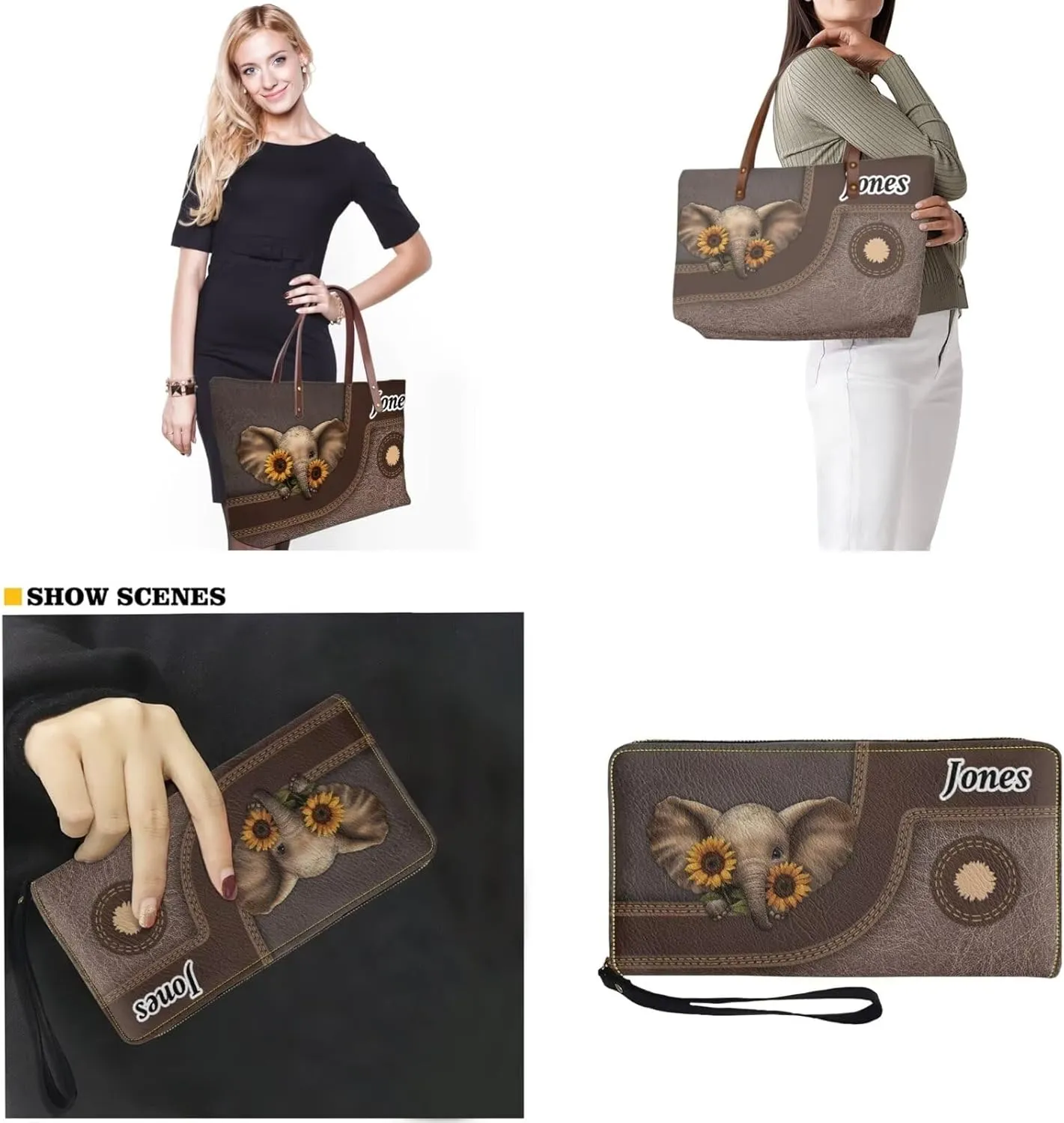 Personalized Purse and Wallet Set for Women, Customied Handbag with Leather Clutch Purse Custom Name Purse Set