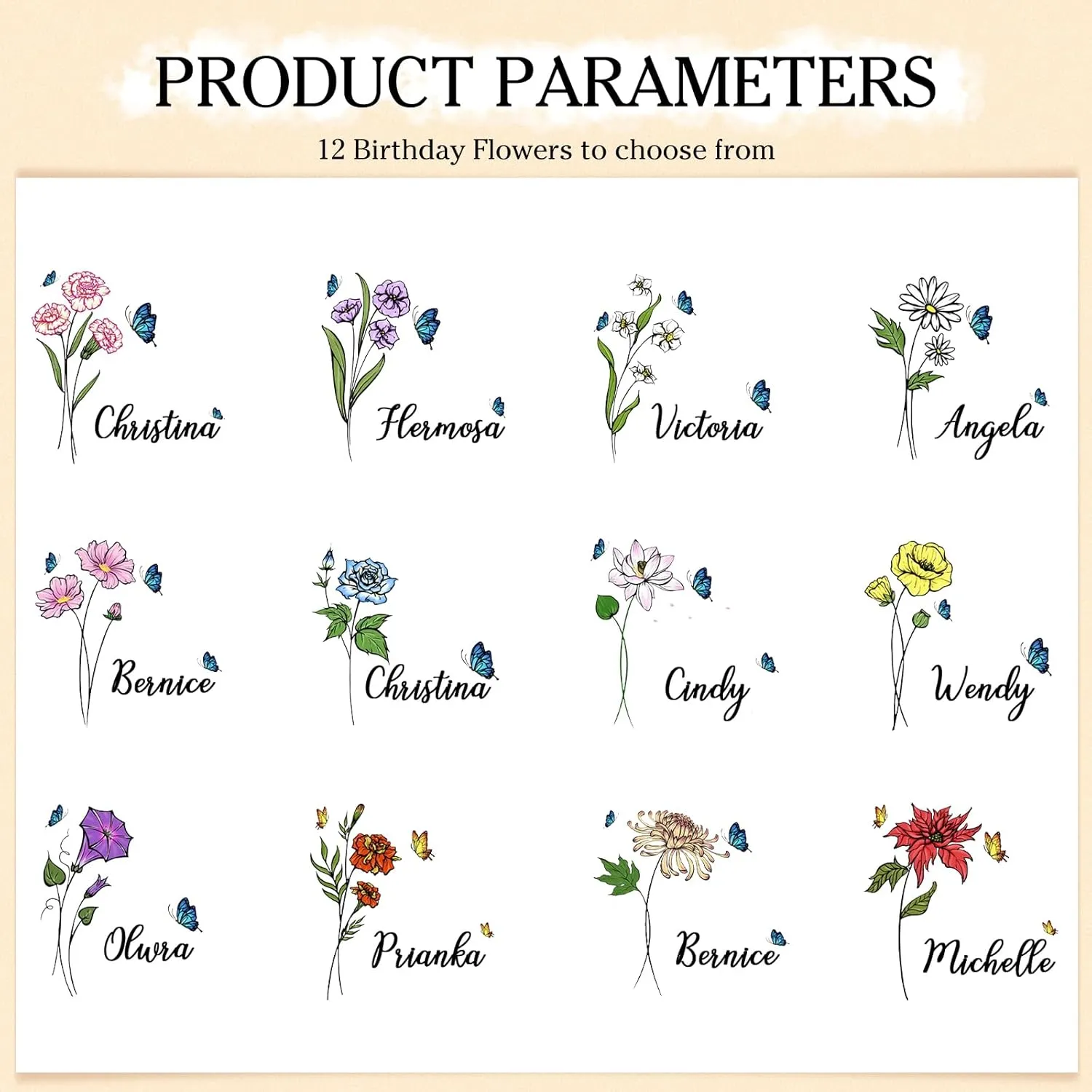 Personalized Wallet Women Small with Birth Flower and Name: Custom Bi-fold Women's Wallets - Ladies Minimalist Wallet for Women Teen Girls Gift (Brown, Birth Flower Name Photo)