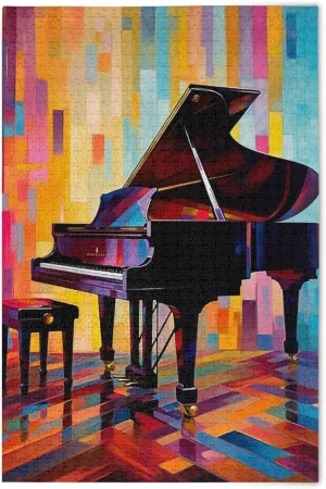 Piano Colorful Jigsaw Puzzles 500 Pieces for Adults,Learning Educational Puzzles,Difficult and Challenge Families Toys with Mesh Storage Bag 2012416
