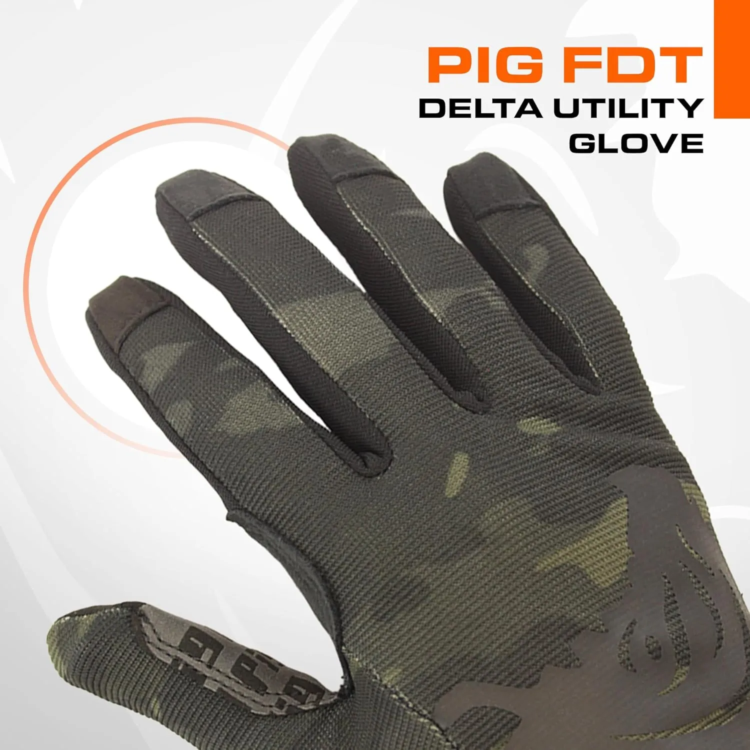 PIG Delta Utility Tactical Gloves, Touchscreen Compatible, High Dexterity, for Shooting, 1 Pair