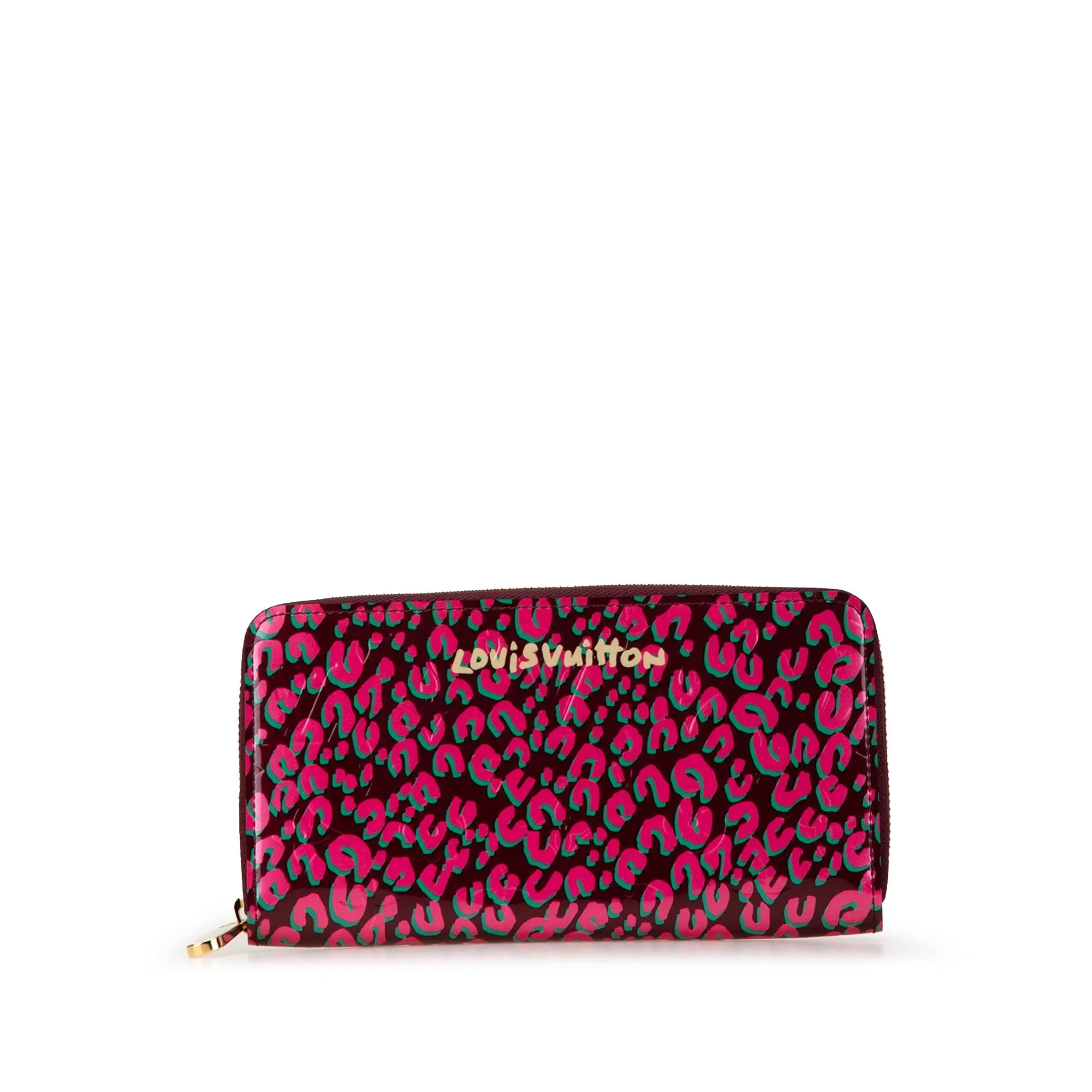 Pink Louis Vuitton Stephen Sprouse Monogram Vernis Leopard Zippy Wallet