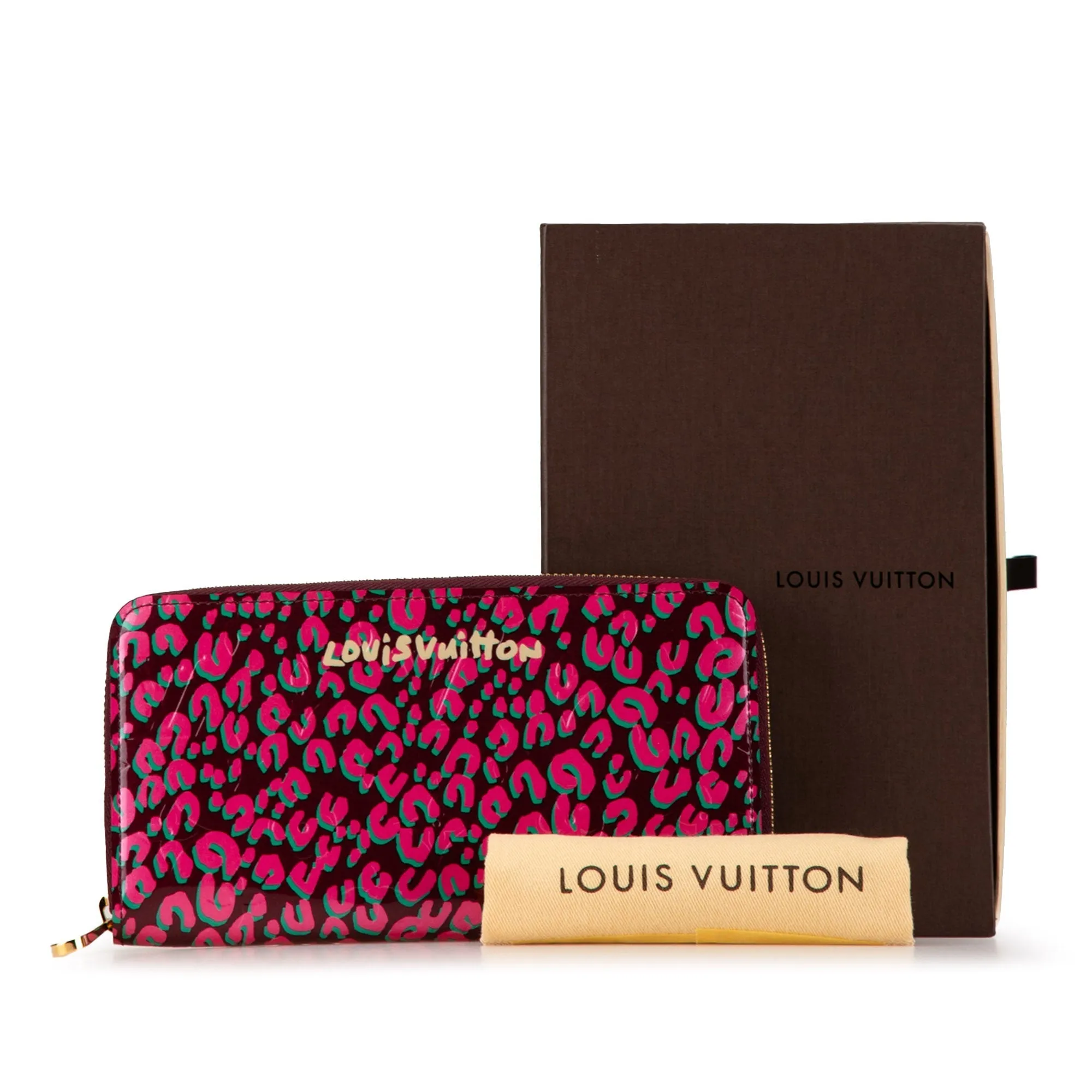Pink Louis Vuitton Stephen Sprouse Monogram Vernis Leopard Zippy Wallet