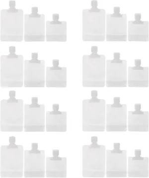 Plastic Foam Pump Bottle, Empty Bottle Travel Foaming Dispenser for Hand Soap24Pcs Travel Lotion Pouch Portable Stand-up Cosmetics Storage Bags for Lotion Shampoo White Subpackage Travel Pouches for E