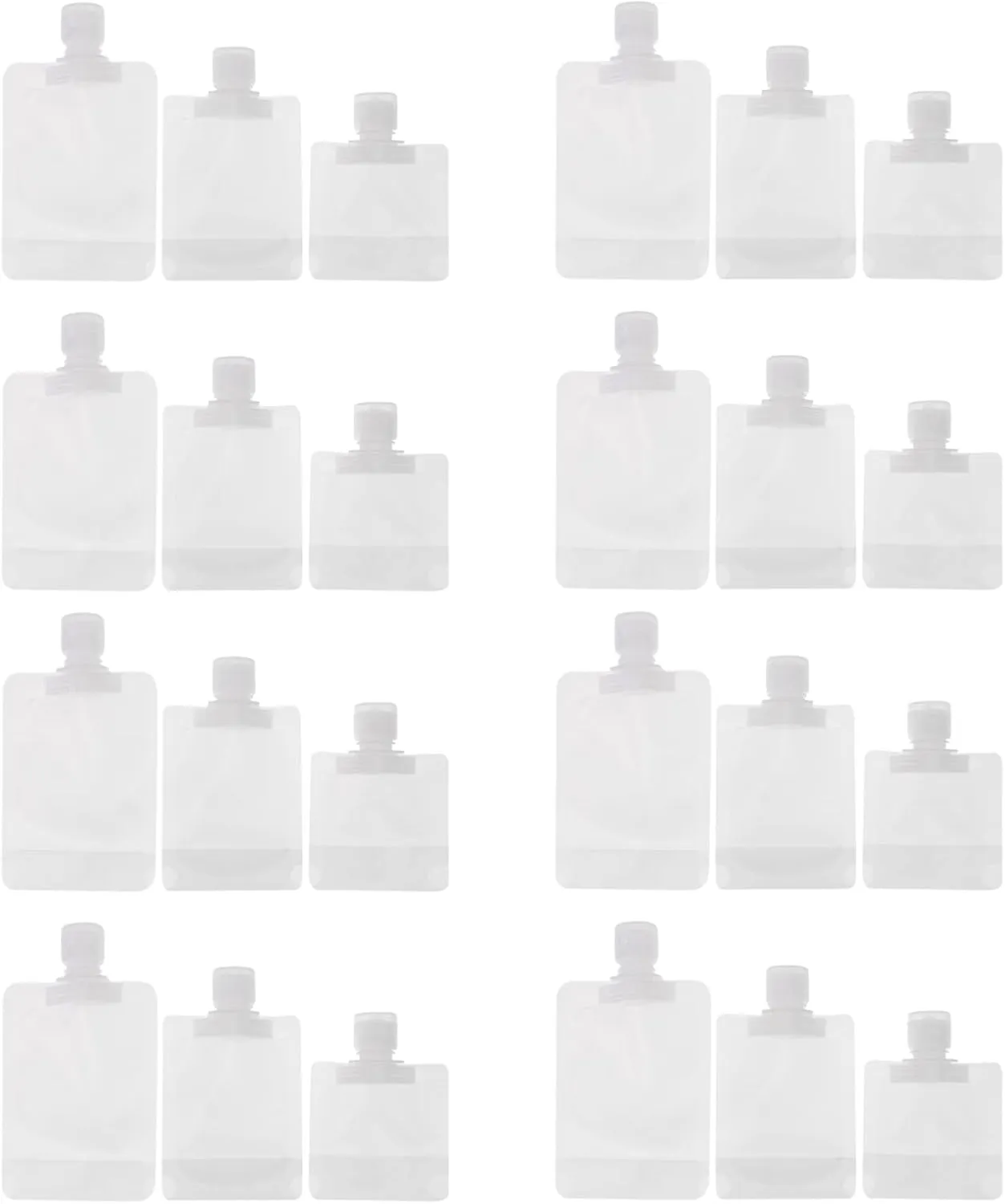 Plastic Foam Pump Bottle, Empty Bottle Travel Foaming Dispenser for Hand Soap24Pcs Travel Lotion Pouch Portable Stand-up Cosmetics Storage Bags for Lotion Shampoo White Subpackage Travel Pouches for E
