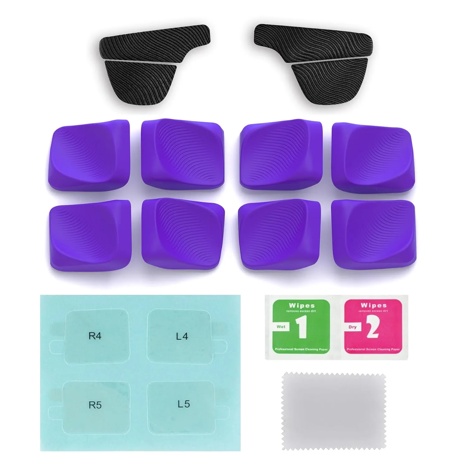 PlayVital Ergonomic Grip Kit for Steam Deck – Silicone Back Button Enhancement Kit & Anti-Slip Trigger Grips – Purple (Compatible with LCD/OLED Models)