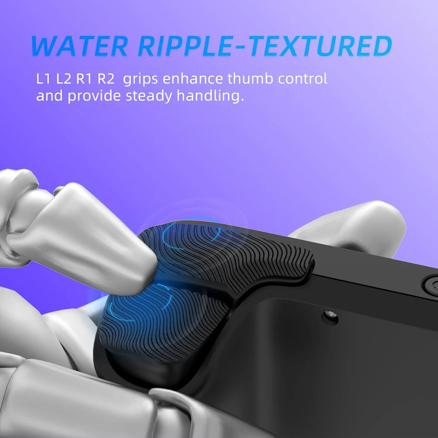 PlayVital Ergonomic Grip Kit for Steam Deck – Silicone Back Button Enhancement Kit & Anti-Slip Trigger Grips – Purple (Compatible with LCD/OLED Models)