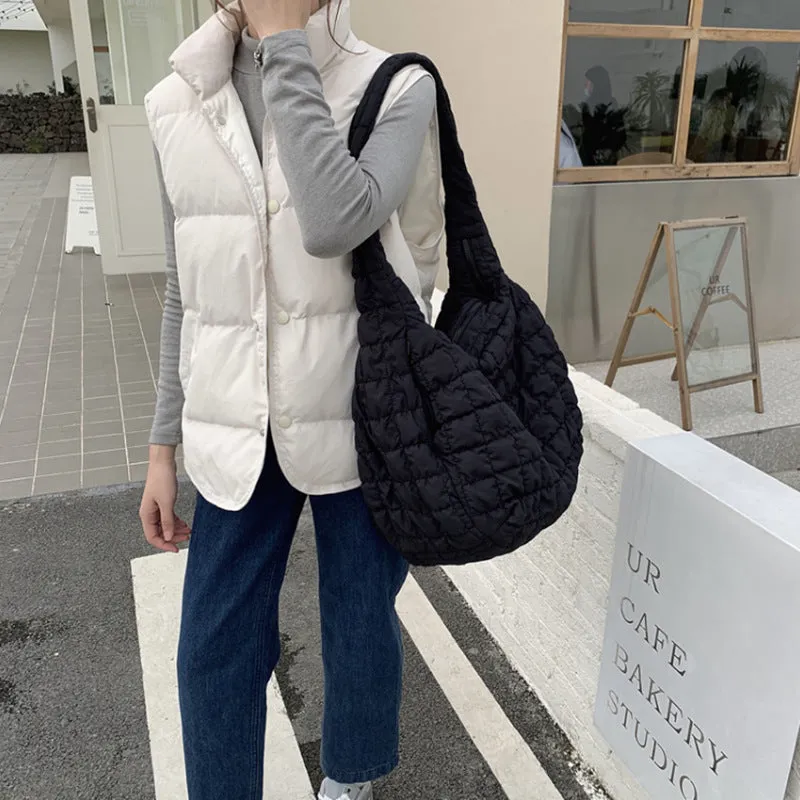 Pleated Big Female Cool Lightweight Large Capacity Crossbody Bags