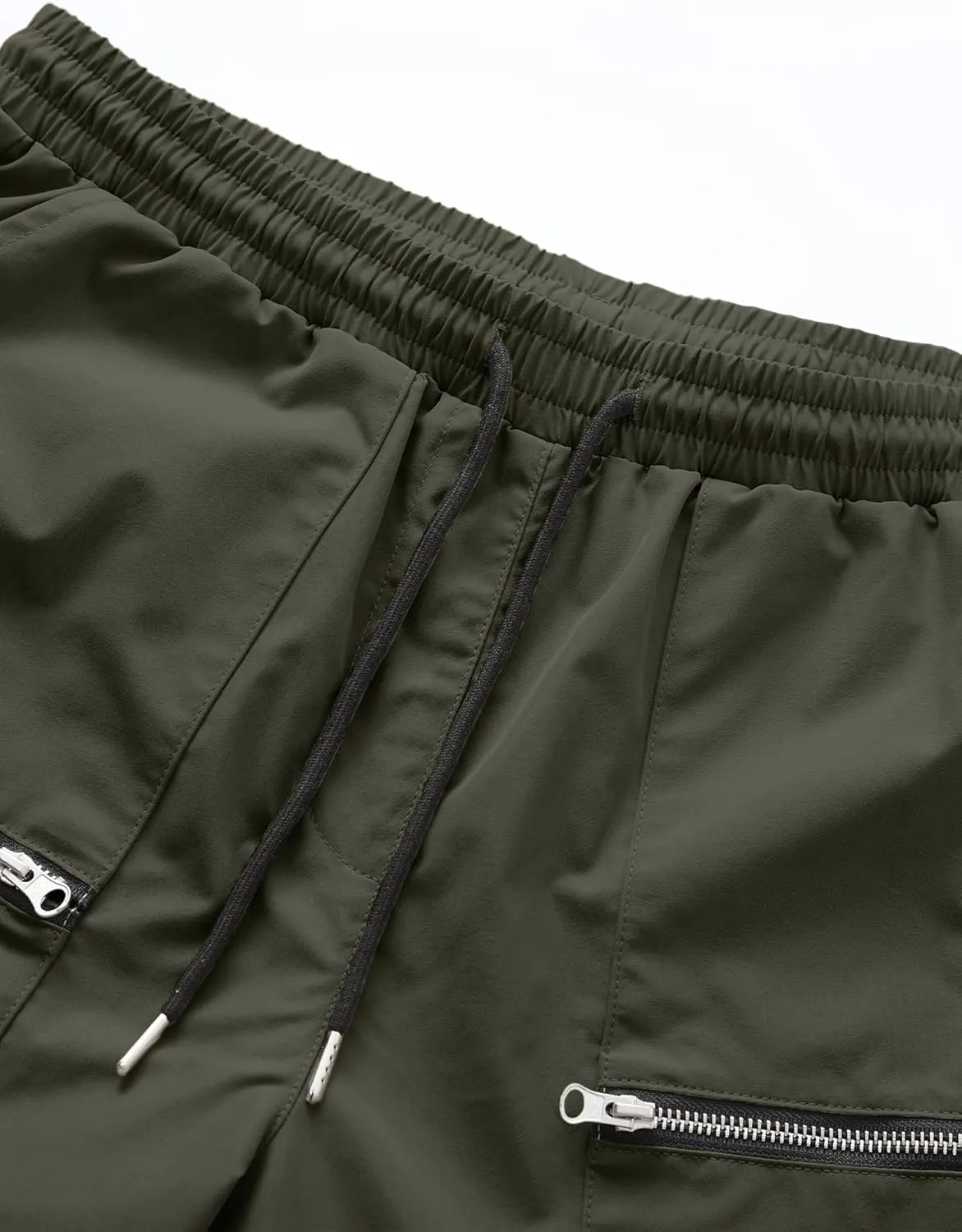 PLEPAN Men's Casual Cargo Pants Elastic Waist Drawstring Joggers Pants Tapered Sweatpants for Men Multi Pockets