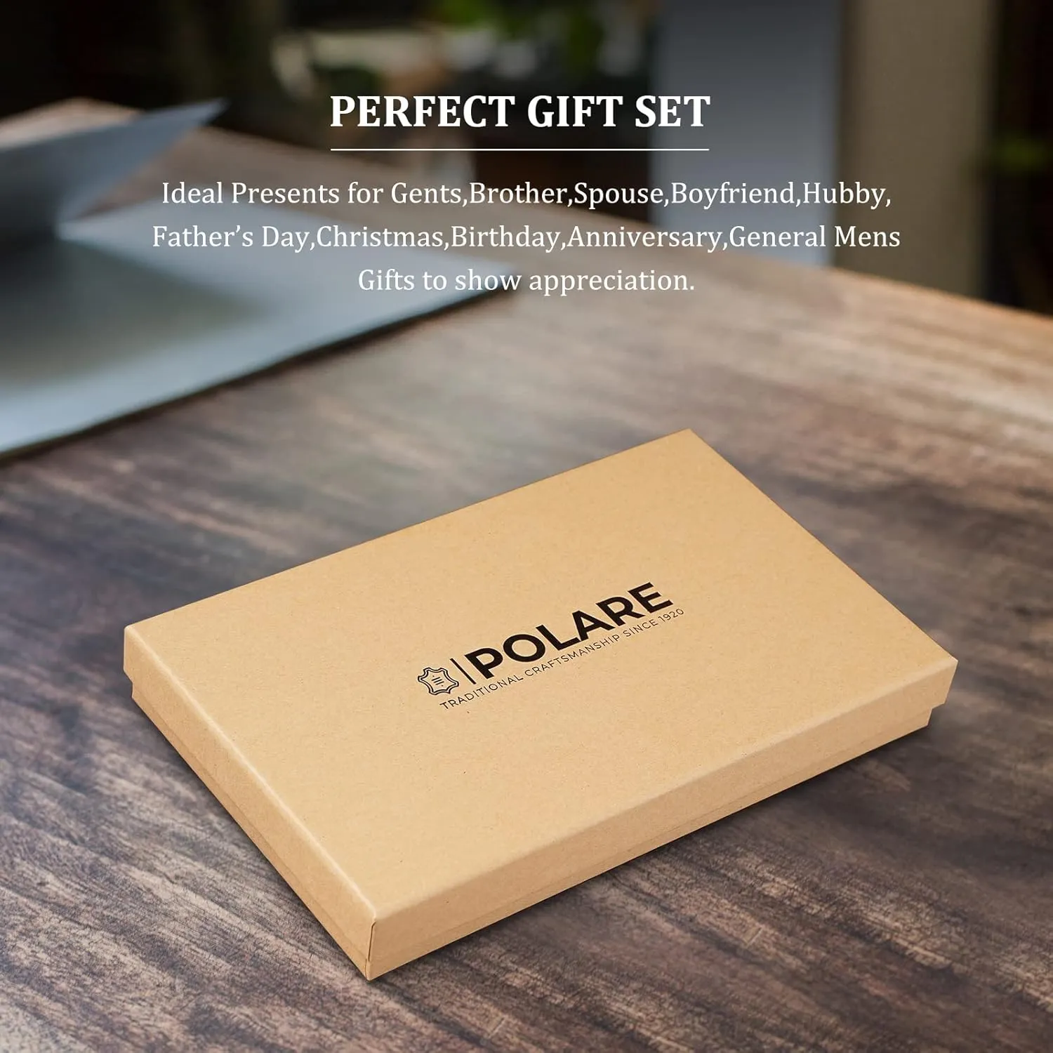 Polare Slim RFID Blocking Leather Passport Holder Travel Bifold Wallet For Men (Carbon Black)
