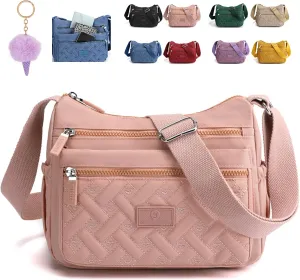 Popularate Crossbody, Lightweight Large Capacity Classic Small Popularate Bag, Nylon Shoulder Messenger Bag for Woman