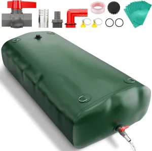 Portable 1000L/264gal Water Storage Bladder,1300D Foldable & Drought Resistant PVC Tank with Faucet & Overflow Kit - Ideal for Camping, Emergency Use, Garden Irrigation, and Fire Prevention