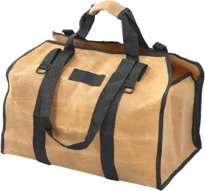 Portable Camping Firewood Bag Dual Purpose Water Prevent Match Carrier Storage Bag for Mountaineering Camping Hiking Soil Color