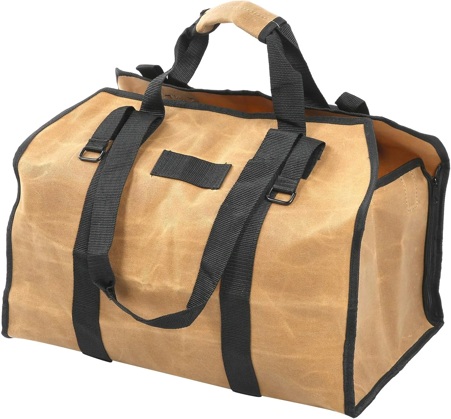 Portable Camping Firewood Bag Dual Purpose Water Prevent Match Carrier Storage Bag for Mountaineering Camping Hiking Soil Color