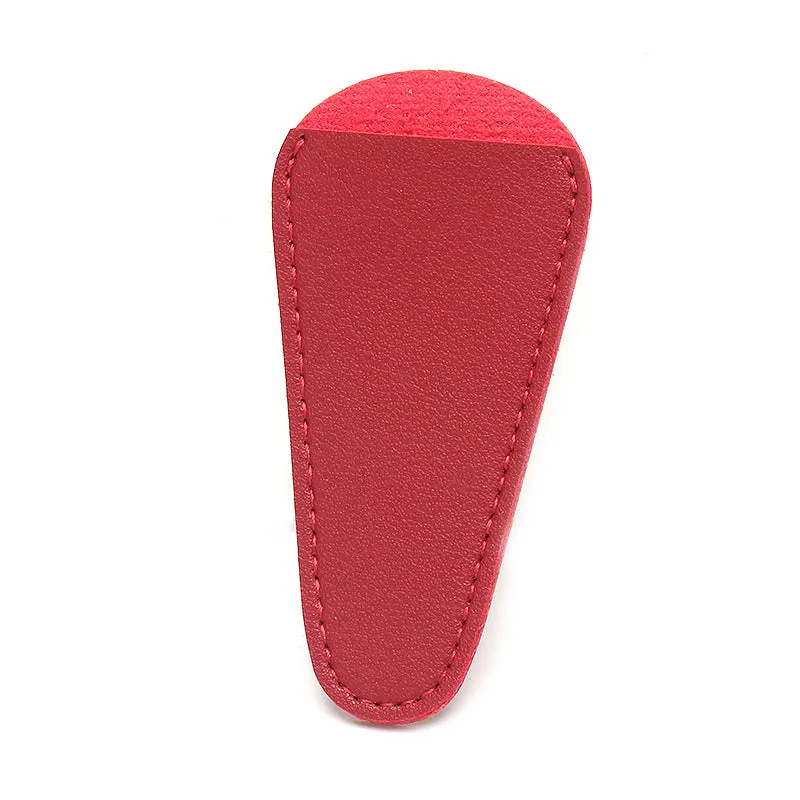 Portable Eyebrow Trimming Scissors Protective Leather Card Holder