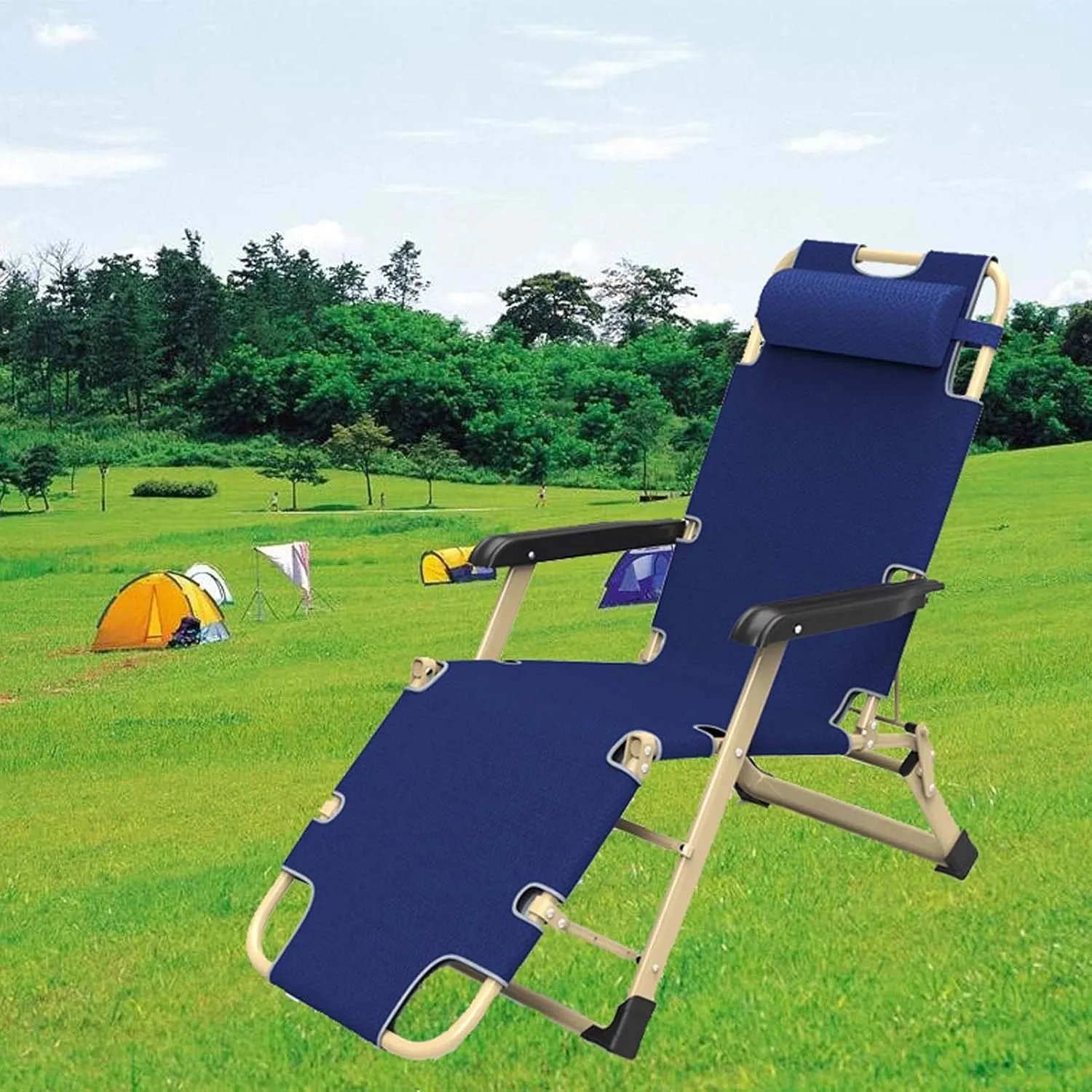 Portable Folding Adult Bed,Camping Cot Camping Cot for Adults, Patio Lounge Chair and Flat Folding Cot, Heavy Duty Sleeping Cots, Portable Adjustable Bed Outdoor, Recliner Chair Outdoor,