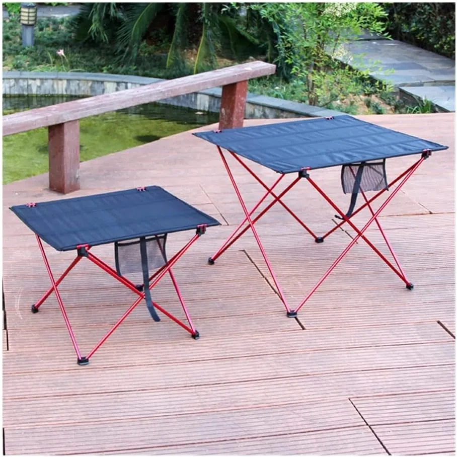 Portable Folding Table，Camping Table Portable Outdoor Folding Camping Table 6061 Alumialloy Ultralight Collapsible Picnic Desk Foldable and Lightweight Camping Table/L Red/56X43X38Cm