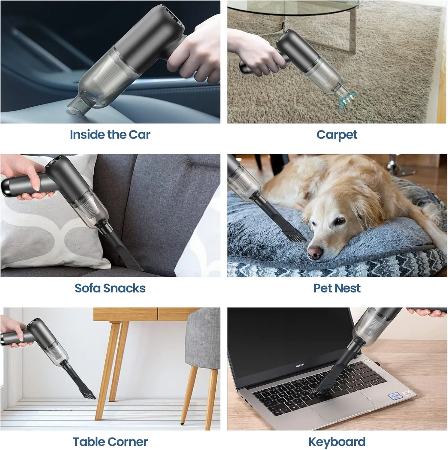 Portable Handheld Car Cordless Vacuum Cleaner with Powerful Suction, High Power Mini Sweeper, Dust Buster, Lightweight, Easy to Hold,Quiet Electric Air Duster,Small Vacuuming for Home,Kitchen,Gift